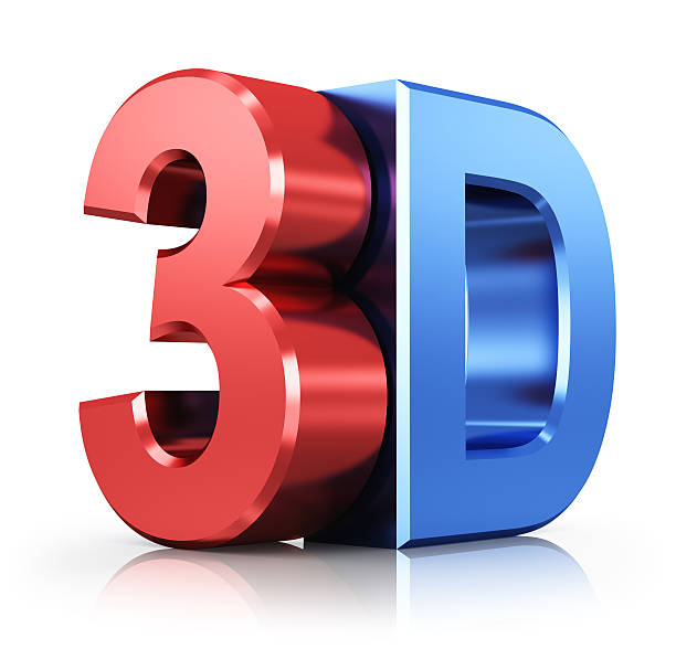 3 d-logo - anaglyph stock-fotos und bilder