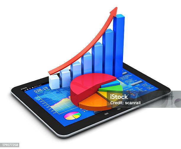 Mobile Finanzen Und Statistikkonzept Stockfoto und mehr Bilder von Weißer Hintergrund - Weißer Hintergrund, Schaubild, Bericht