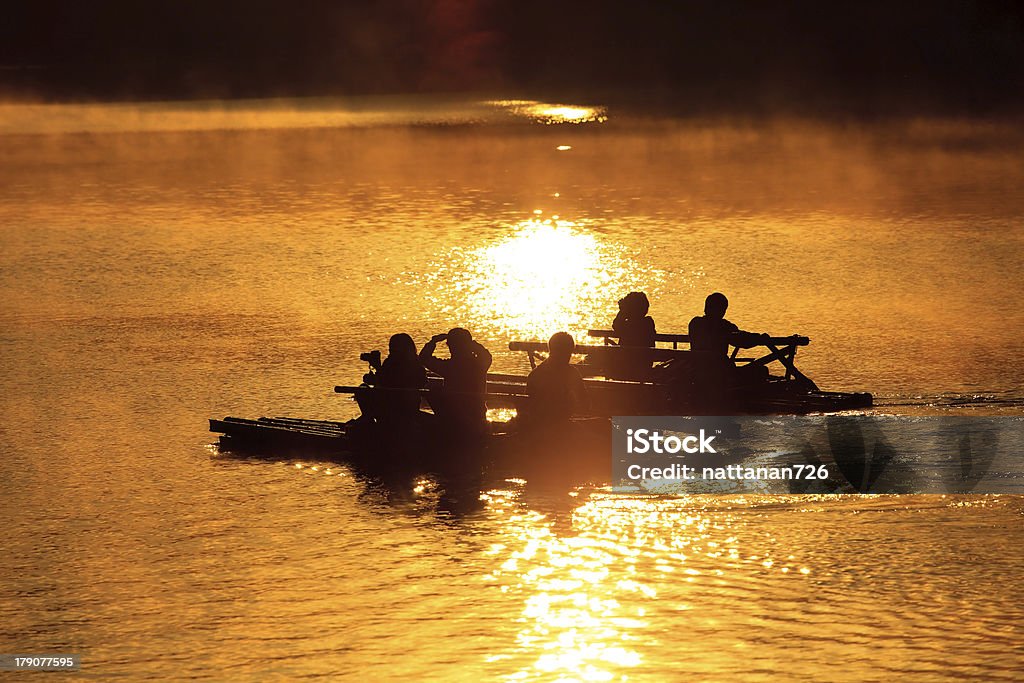 Float raft downstream Rafting in the morning in Chiang Mai. Asia Stock Photo