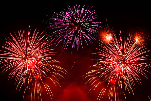 istock Beautiful colorful holiday fireworks on the black sky 179078116