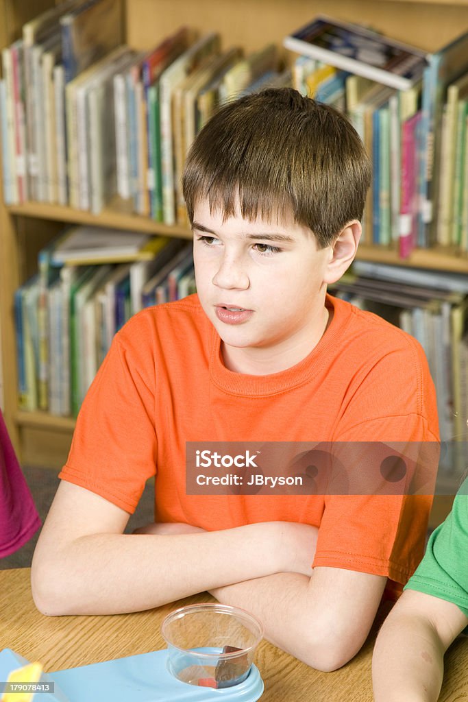 Estudante estudar Ciência - Royalty-free 8-9 Anos Foto de stock