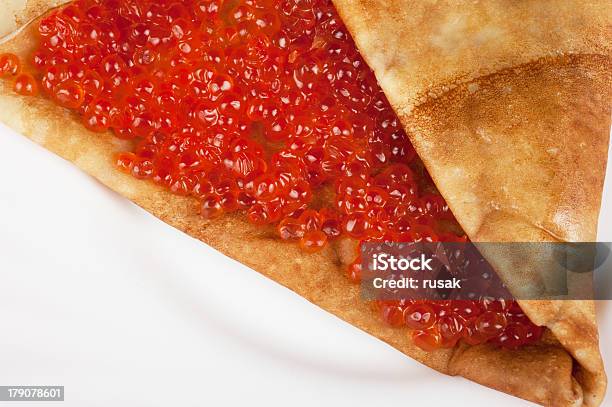 Pancake With Red Caviar Stock Photo - Download Image Now - Appetizer, Baked, Breakfast