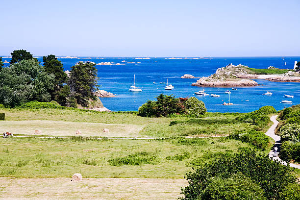 Looking across to St Malo from the peninsula at Saint Servan sur mer, Brittany, France.