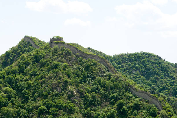 Great Wall at Mutianyu Climbing Up Hillside Outside Beijing, China