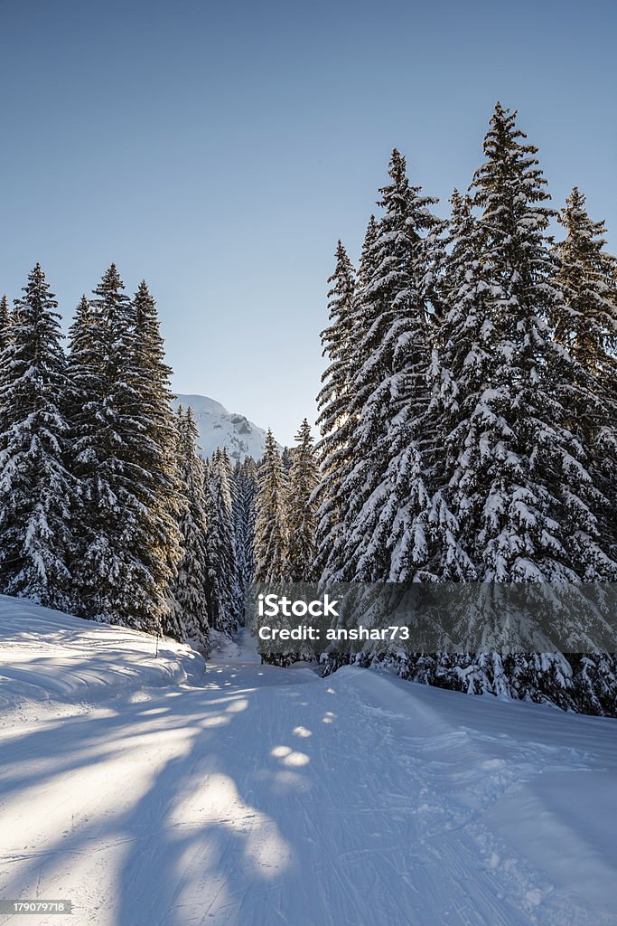 Sunny Ski Slope near Megeve in French Alps, France Activity Stock Photo