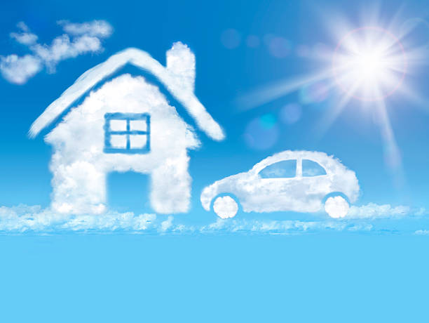 House and car of cloud