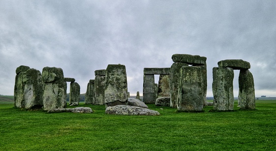 Stonehenge an ancient prehistoric stone monument near Salisbury, Wiltshire, UK. in England