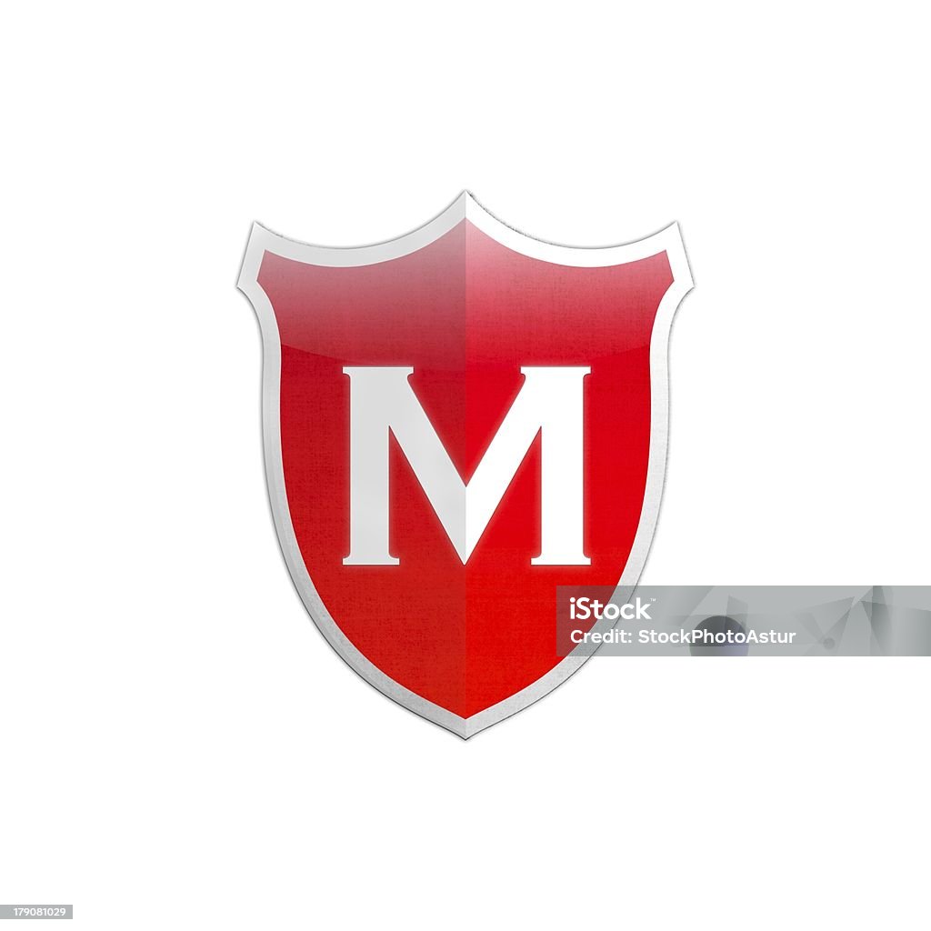 Sicurezza shield Lettera M. - Foto stock royalty-free di Blasone