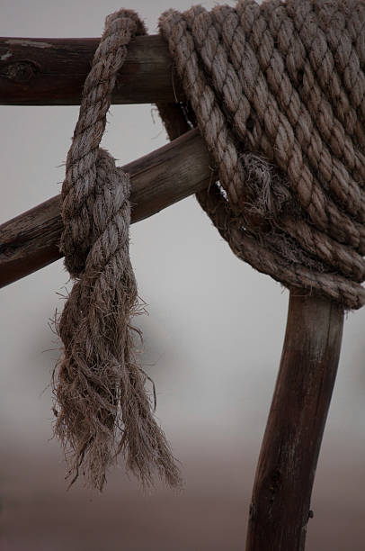 istock Old rope around fence 179081058