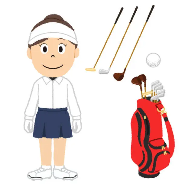 Vector illustration of Women's golf