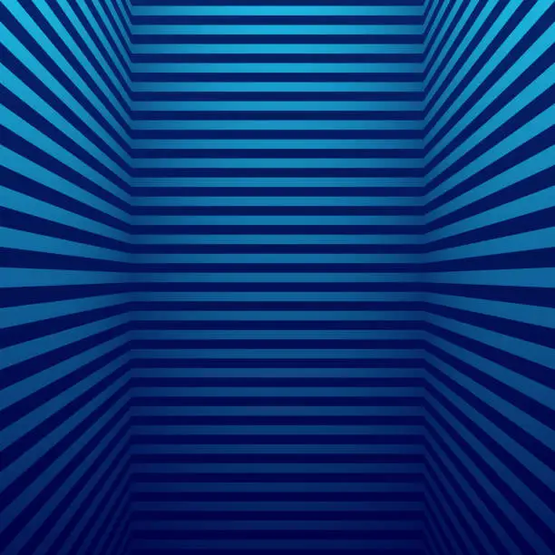 Vector illustration of Abstract striped background and Blue gradient - Trendy 3D background