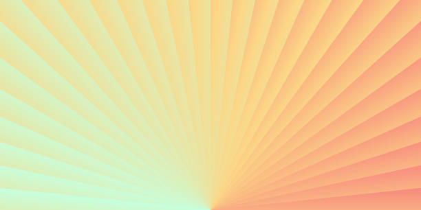 Abstract design with Light rays and Orange circular gradient - Trendy background Modern and trendy background. Abstract design with lots of lines and a beautiful color circular gradient, looking like light rays or sunbeams. This illustration can be used for your design, with space for your text (colors used: Green, Beige, Yellow, Orange, Red, Pink). Vector Illustration (EPS file, well layered and grouped), wide format (2:1). Easy to edit, manipulate, resize or colorize. Vector and Jpeg file of different sizes. yellow red green background stock illustrations
