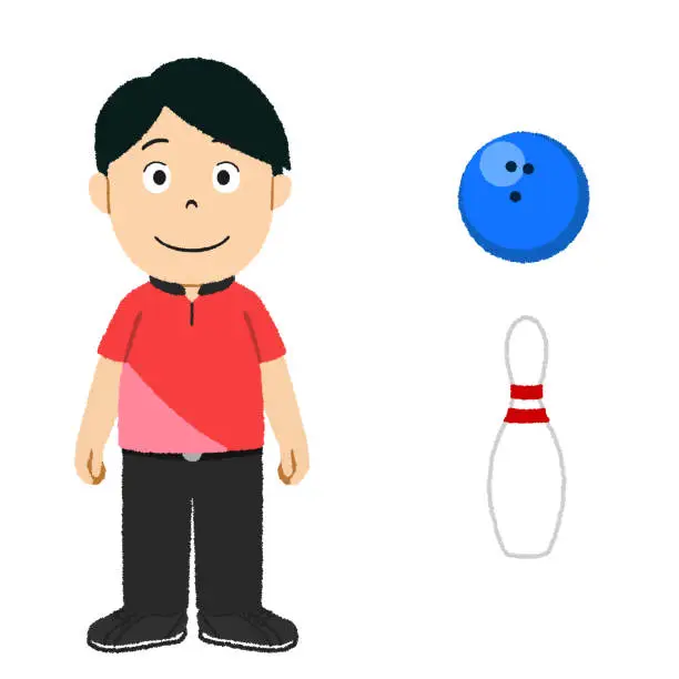 Vector illustration of Men's bowling