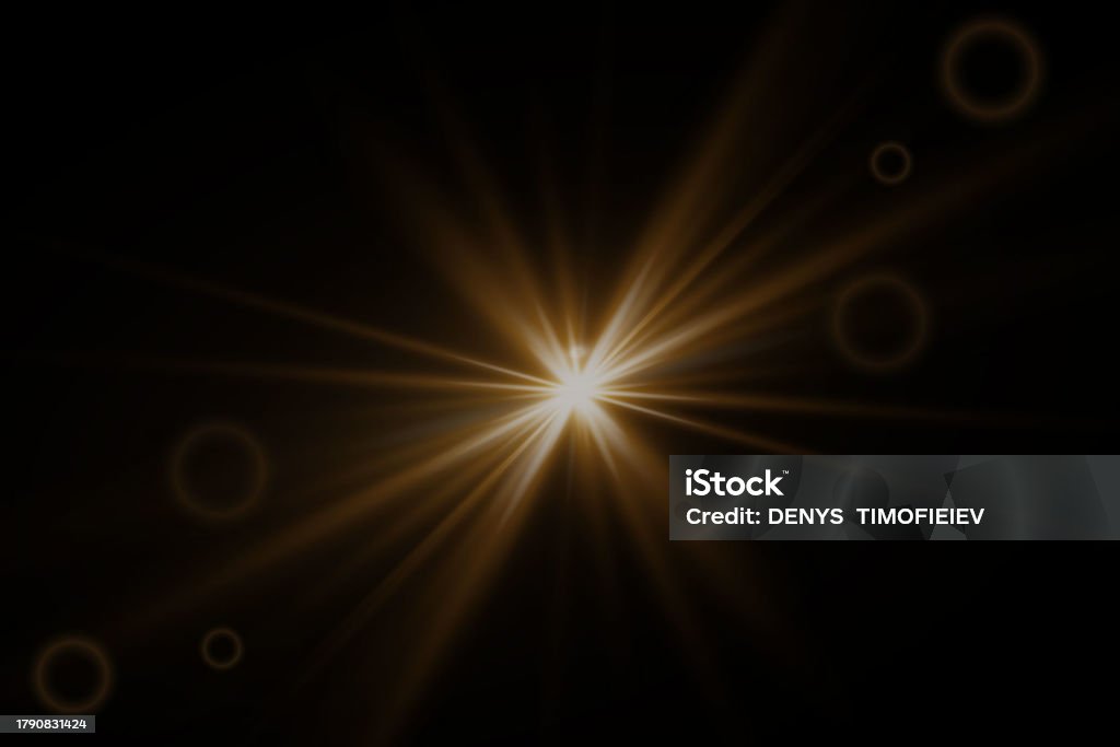 Flare Rays Effect Solar Lens Flares With Realistic Light Light Ray Flash Effect Stock ...