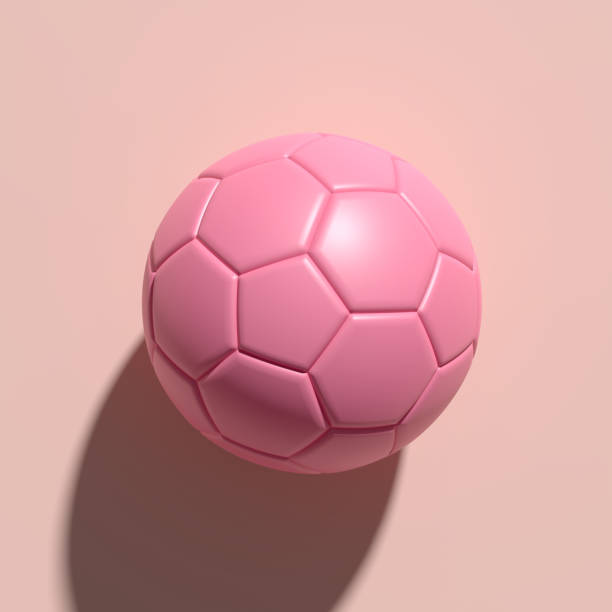 istock Abstract pink soccer ball on pink background. 1790832535