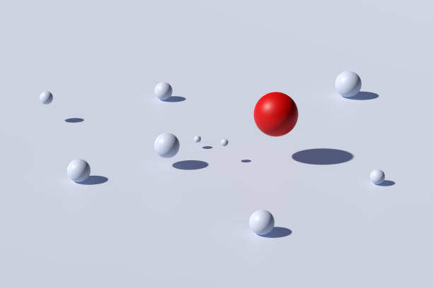 istock Standing out from the crowd. Abstract spheres levitating. 1790837628