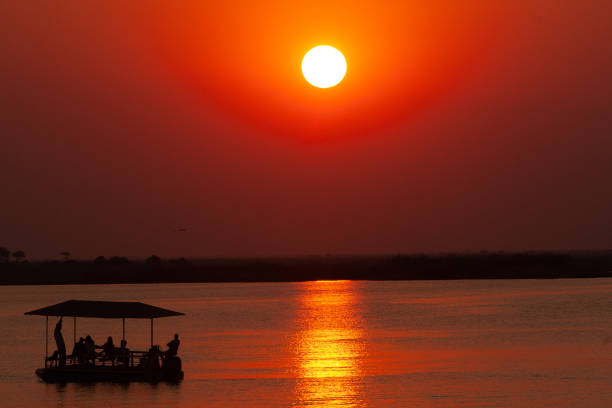 Botswana - august 18 2007  - sunset cruise at Chobe river Botswana