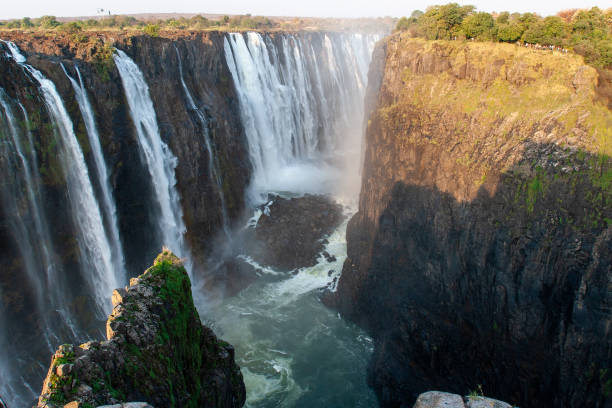 Victoria Falls Zimbabbwe Zimbabwe - august 2007 -Victoria Falls 108 meters high afryka stock pictures, royalty-free photos & images