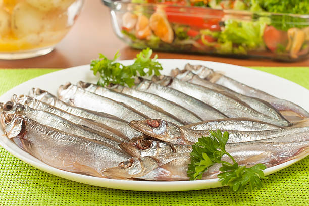 istock stockfish capelin on a plate 179084896