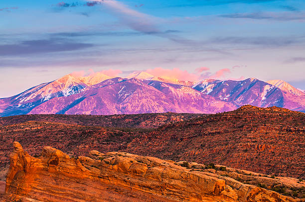 La Sal Mountains at Sunset