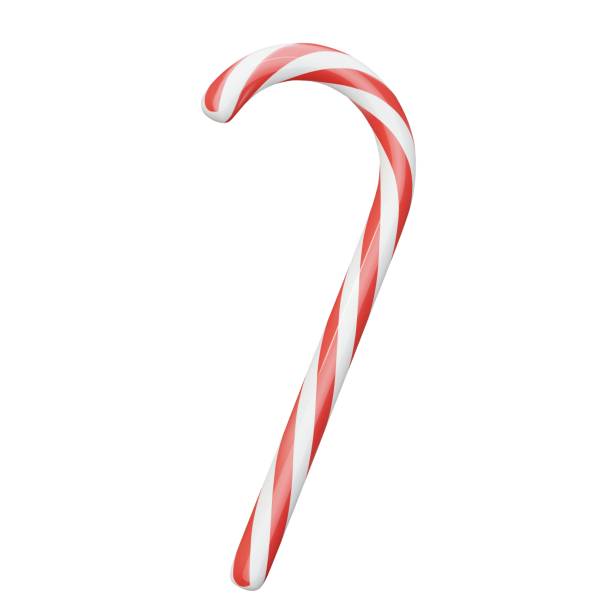 istock 3d Realistic Christmas cane, lollipop, stick, candy on isolated background. White and red colors. Stock vector illustration. 1790851013