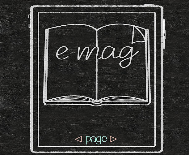 istock e magazine or book written on blackboard background 179085141