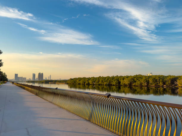 istock Relaxed walking and running tracks near Eastern mangrove in Abu Dhabi island UAE 1790851549