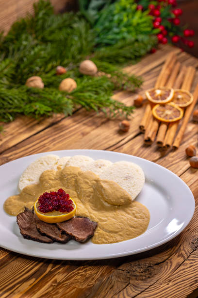 istock Sirloin with cream sauce and dumplings 1790855305