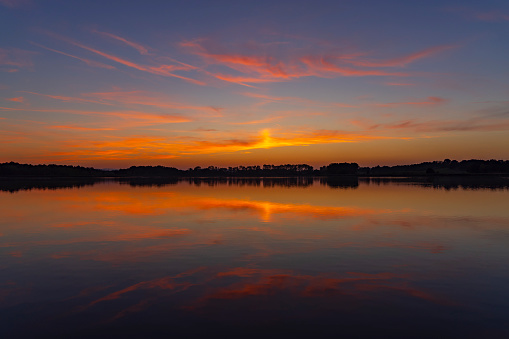 Sunset over Cubango River, Namibia, Africa