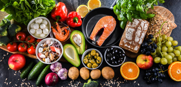 istock Food products representing the Mediterranean diet 1790862795