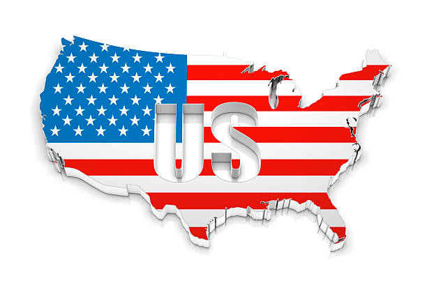 istock 3D map of USA. 179086433