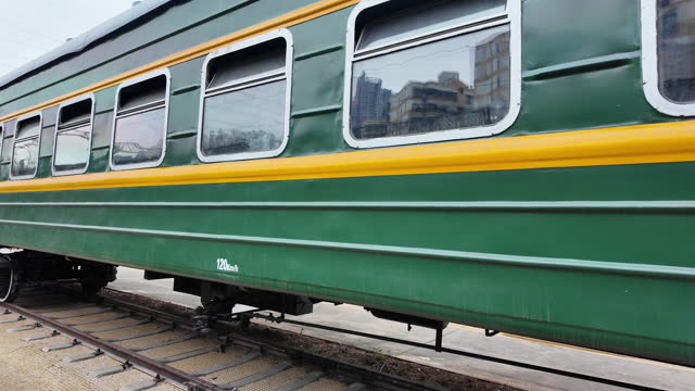 Vintage tourist green train
