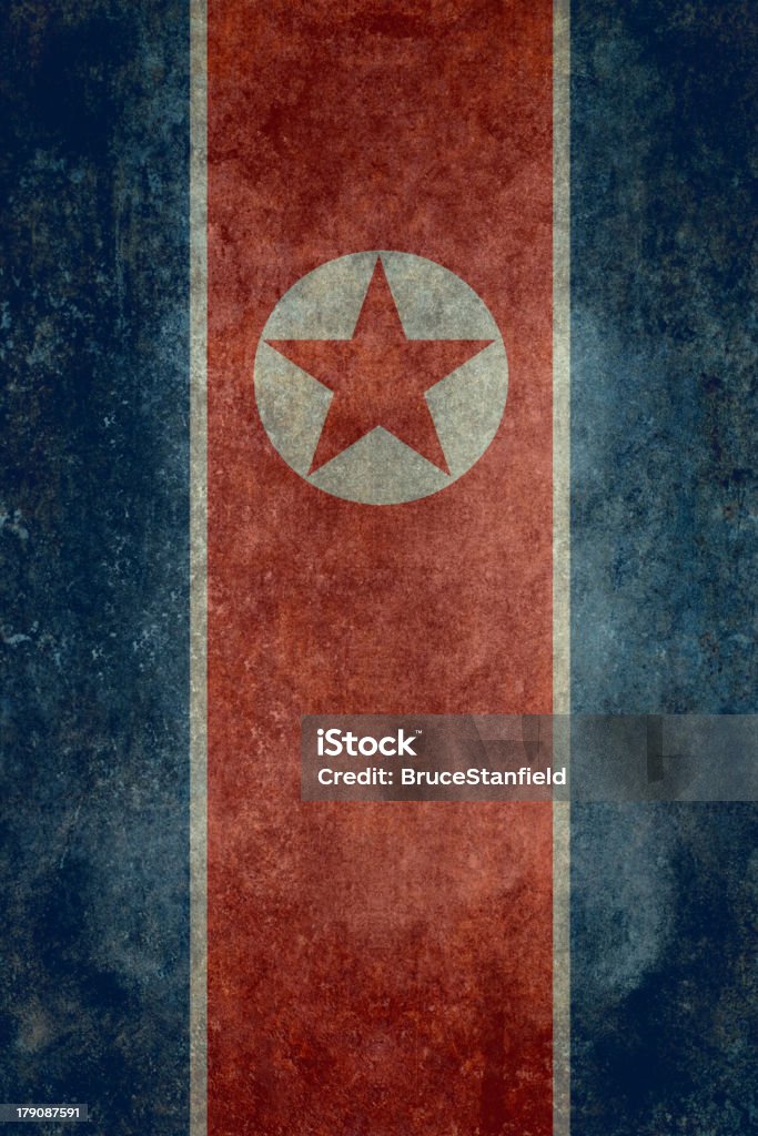 Bandeira Nacional da Coreia do Norte - Foto de stock de Antigo royalty-free