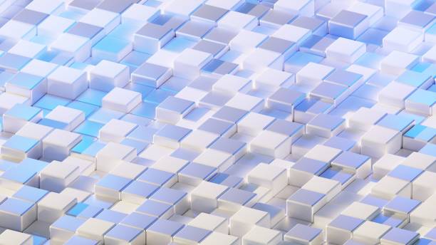 istock 3d Abstract Background with Cubes . 3d cubes glass and white background illustration rendering . 1790879871