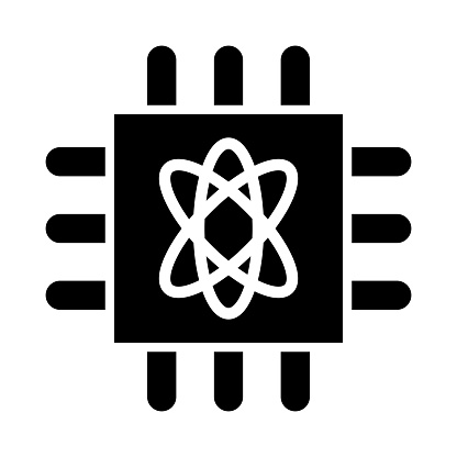 Quantum Computing Vector Glyph Icon For Personal And Commercial Use.