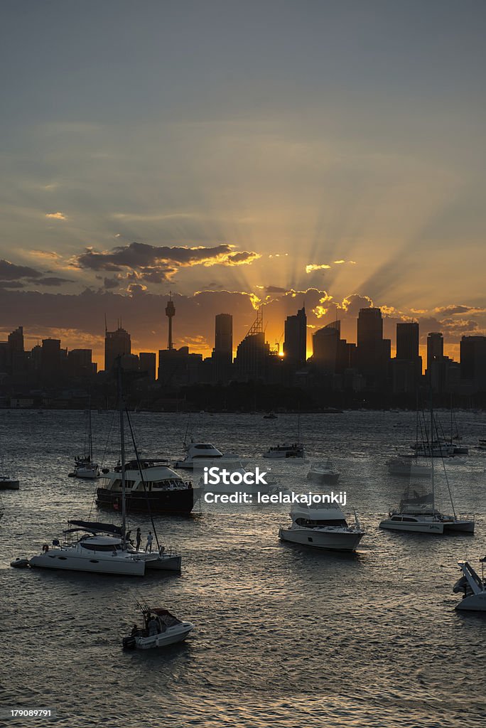 Atardecer distrito financiero central (CBD) de la ciudad de Sidney - Foto de stock de Gala de baile de salón libre de derechos