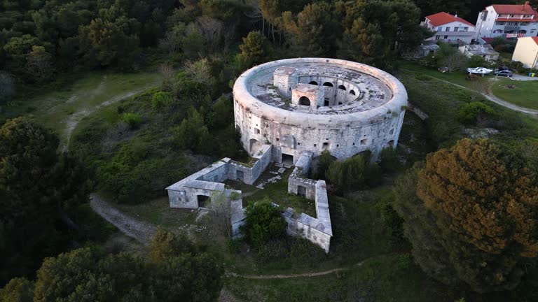 Aerial view of Fort Giorgio in Pula downtown, Istria, Croatia.