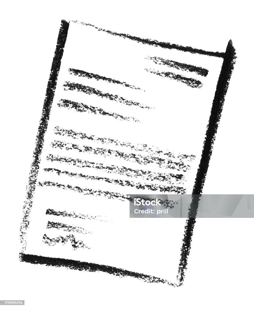 sketched document crayon-sketched document Clip Art stock illustration