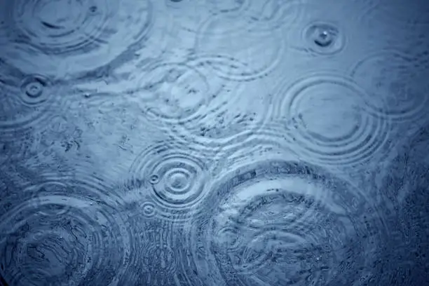 Photo of Raindrop circles on water surface