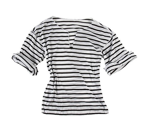 istock White t-shirt with black horizontal stripes 179091246