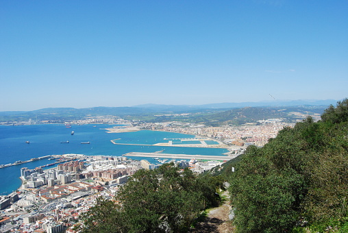 Gibraltar (United Kingdom) and La Línea de la Concepción (Spain) from the Rock of Gibraltar