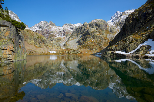 Arriel Lake in the Pyrenees, Tena Valley, Huesca Province, Aragon in Spain.