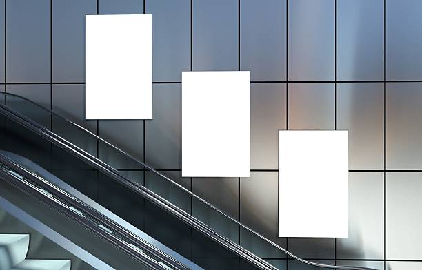istock Empty advertising billboards and escalator stairs 179092732