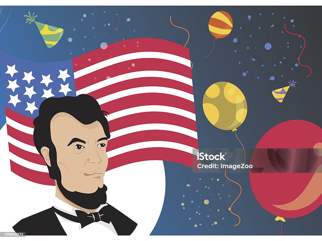 Colagem americano - Ilustração de Abraham Lincoln royalty-free