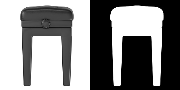 3D rendering illustration of a piano stool