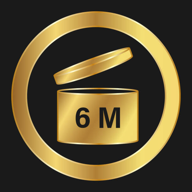 istock Expiration date after opening the package Simple gold icon on product packaging and box 1790935940