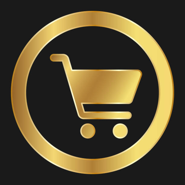istock Shopping cart simple isolated gold icon for apps and websites 1790939981