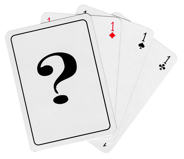 Three cards are revealed: Aces. But one missing the ace of hearts. Is it luck, this is what we hope behind the question mark ? Metaphor of uncertainty, luck, gambling...