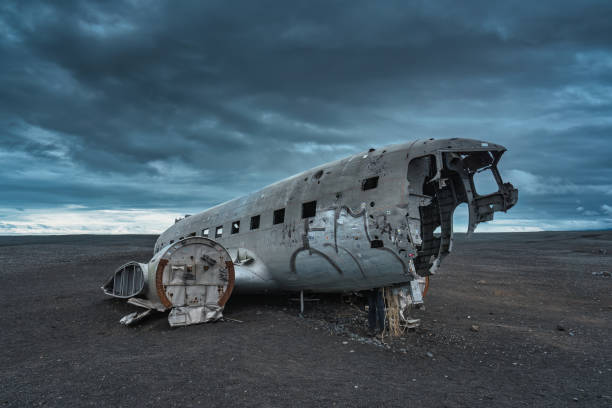 istock Crashed military DC 3 plane wreck on black sand beach in Iceland 1790971983
