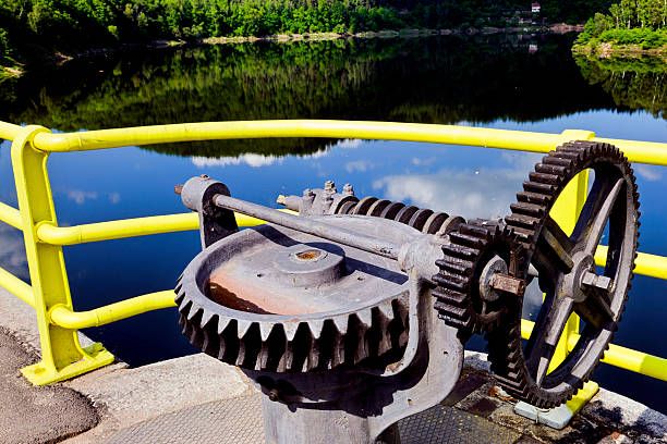 Historic mechanism /100 years old/ on a dam in Pilichowice, Poland